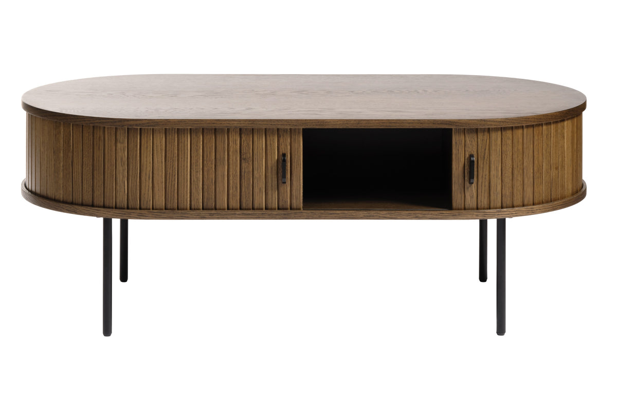 Table basse en bois Gativel 120x60 cm lames chêne brûlé