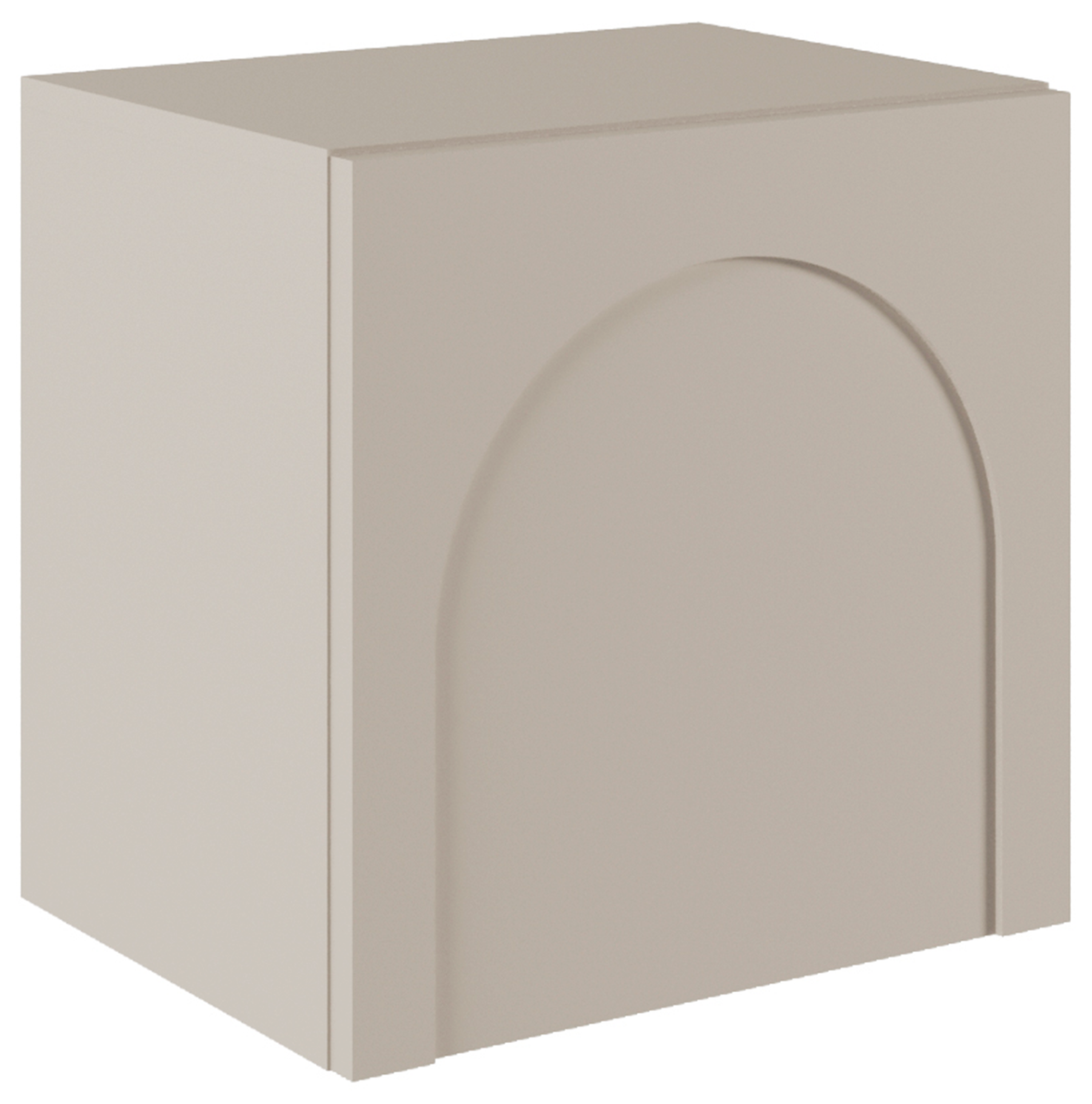 Table de chevet 1 porte Arkadia avec façades rainurées 50 cm cachemire