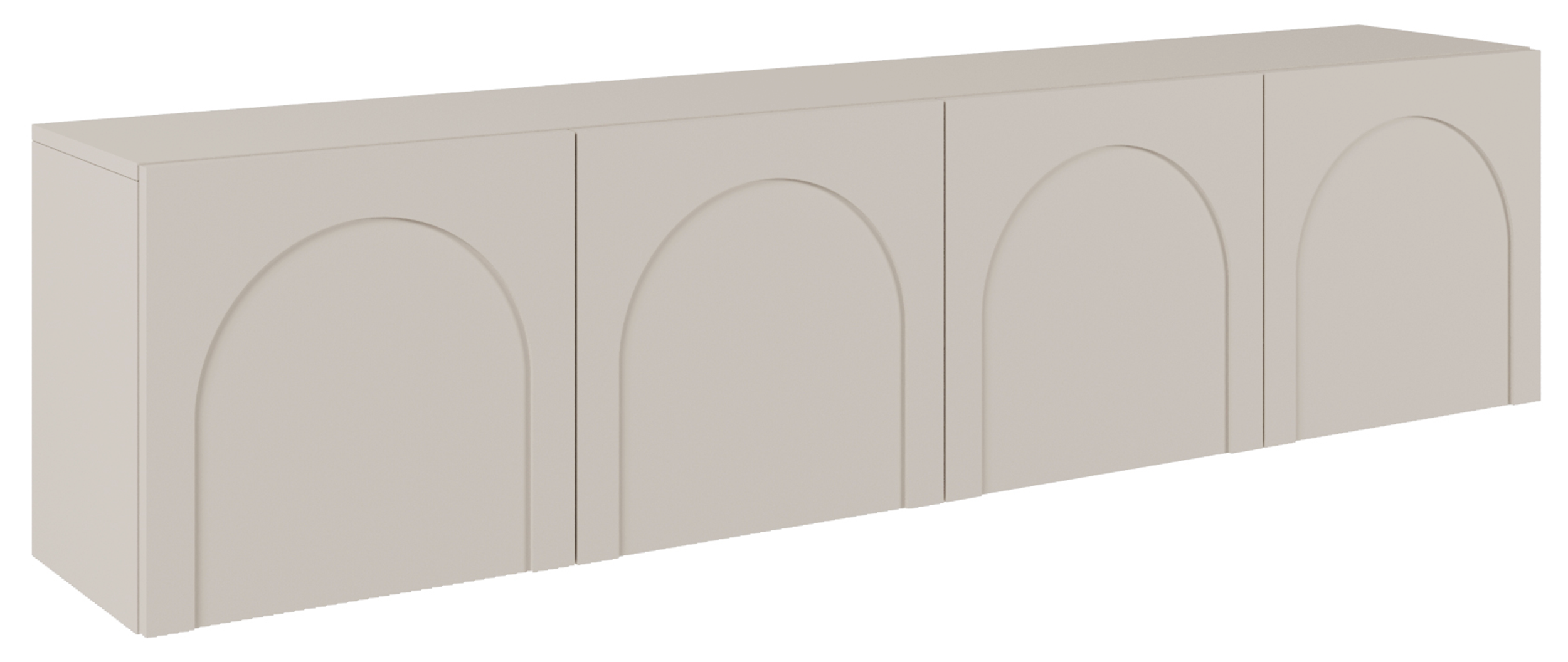 Meuble TV Arkadia à quatre portes et façades fraisées, 200 cm, cachemire
