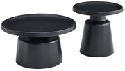 Ensemble de tables basses rondes Brin 70 et 50 cm noires