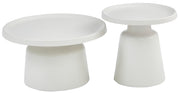Ensemble de tables basses Brin rondes 70 et 50 cm crème