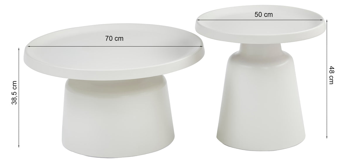 Ensemble de tables basses rondes Brin 70 et 50 cm noires