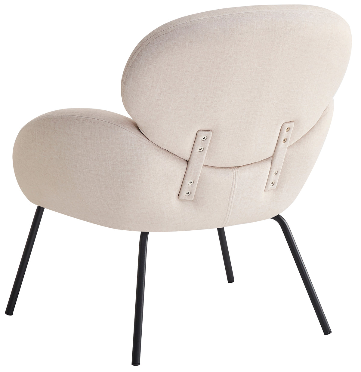 Fauteuil de relaxation Almone en velours crème, tissu facile d'entretien