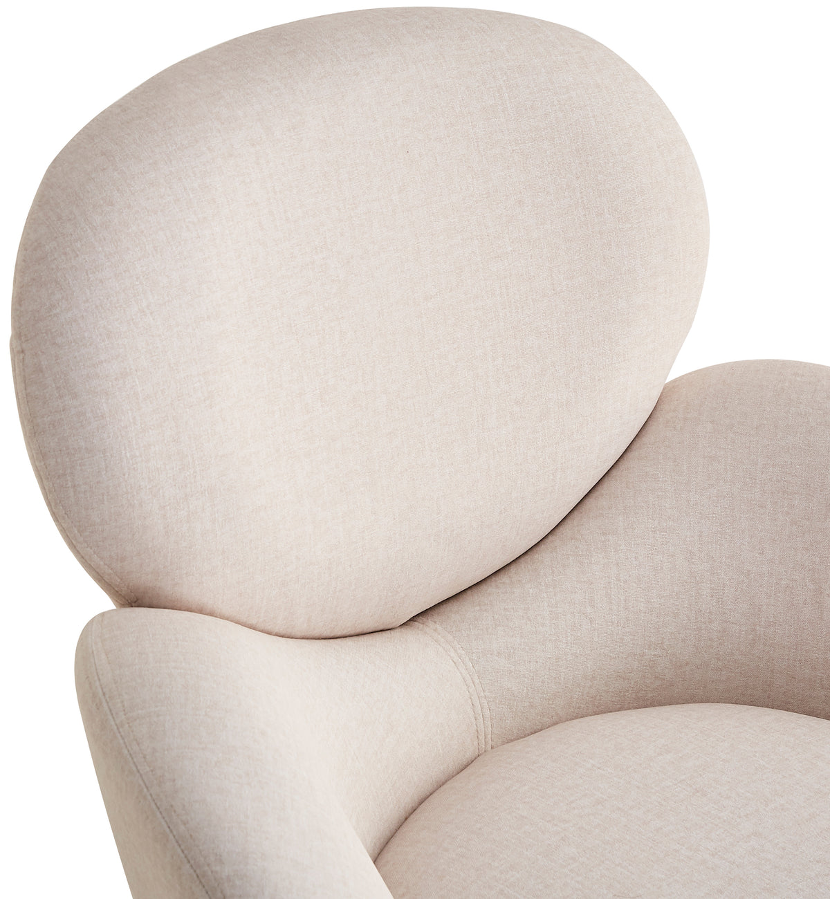Fauteuil de relaxation Almone en velours crème, tissu facile d'entretien