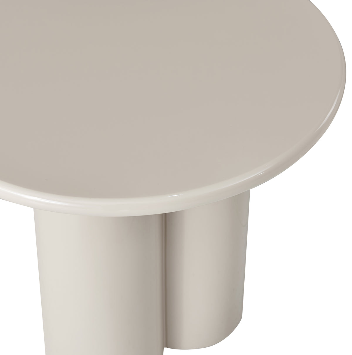 Runder Couchtisch Loccoli 60 cm, hellbeige, Hochglanz