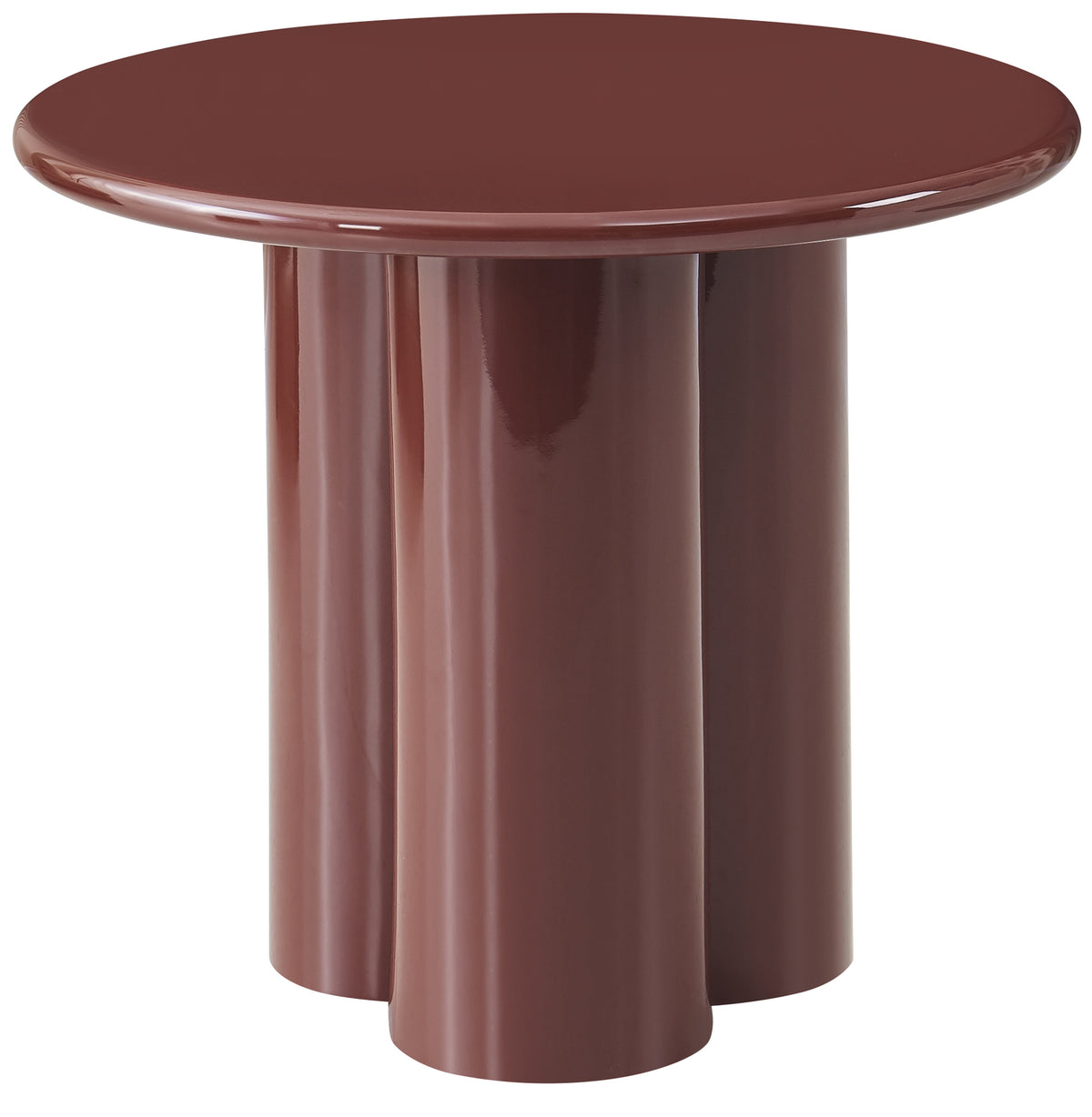 Table basse Loccoli ronde 60 cm bordeaux haute brillance