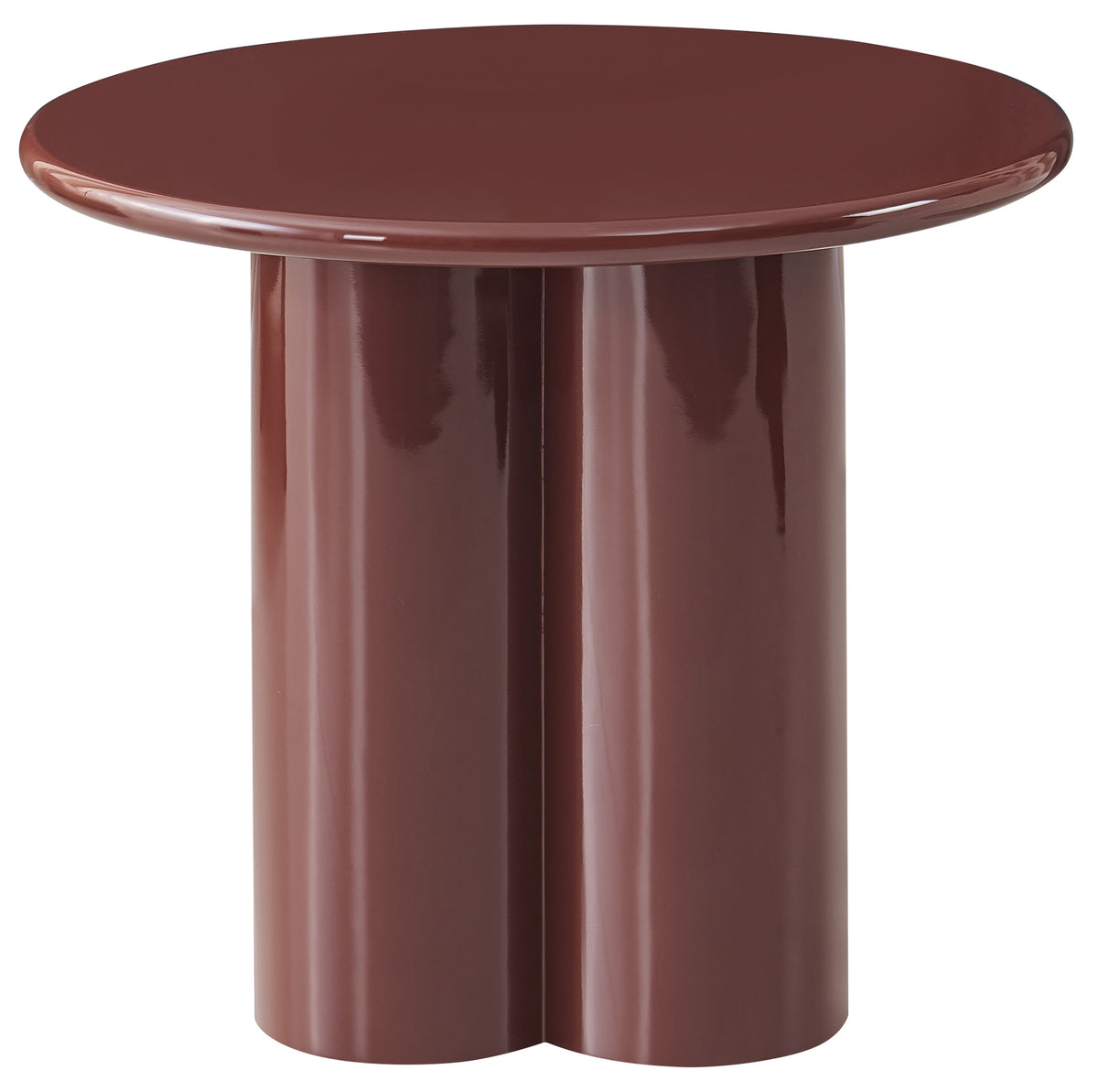 Table basse Loccoli ronde 60 cm bordeaux haute brillance