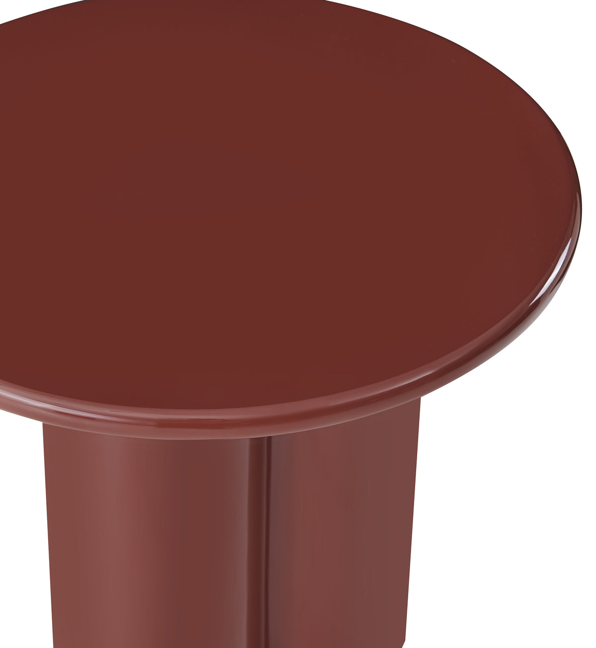 Table basse Loccoli ronde 60 cm bordeaux haute brillance