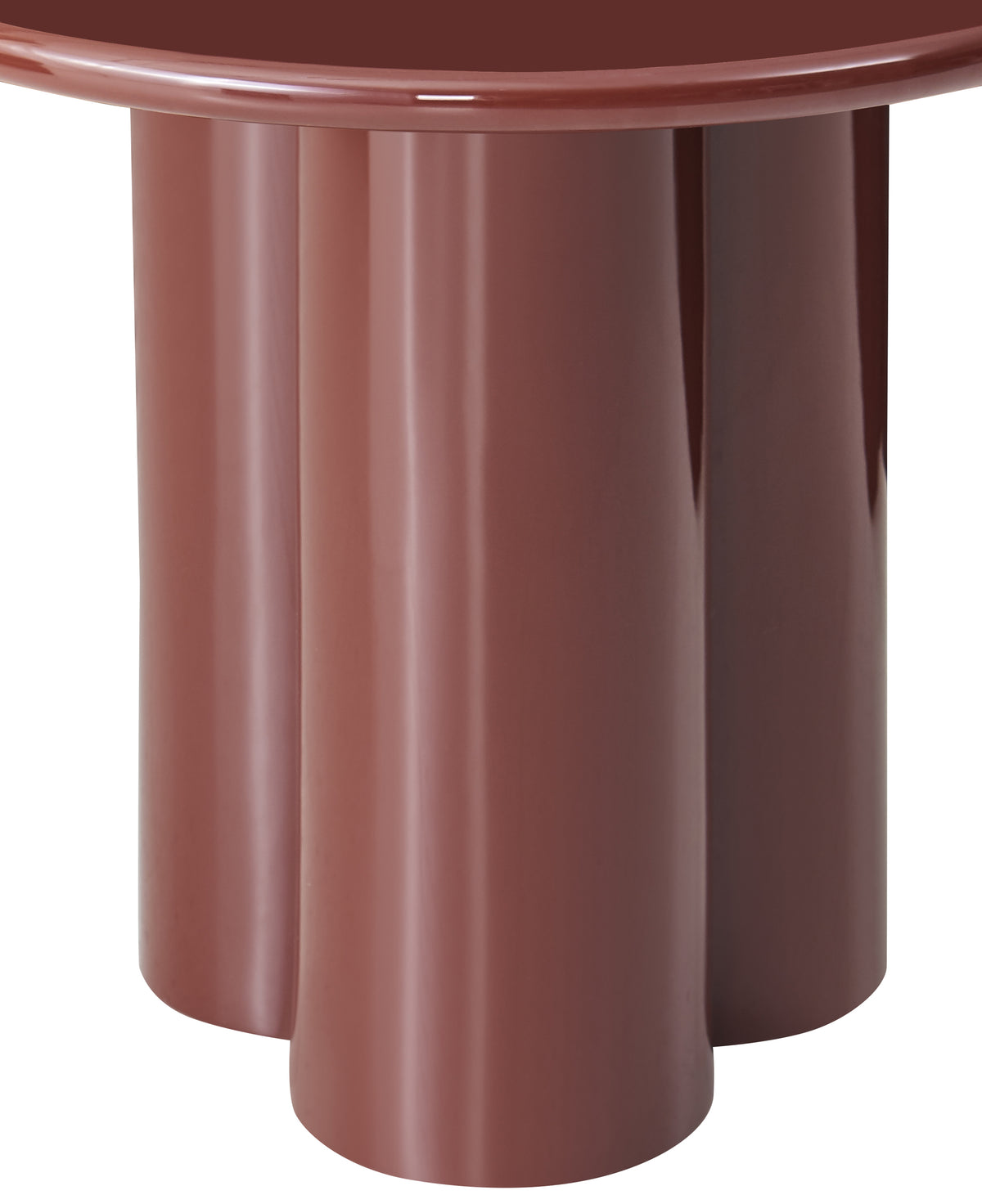 Table basse Loccoli ronde 60 cm bordeaux haute brillance