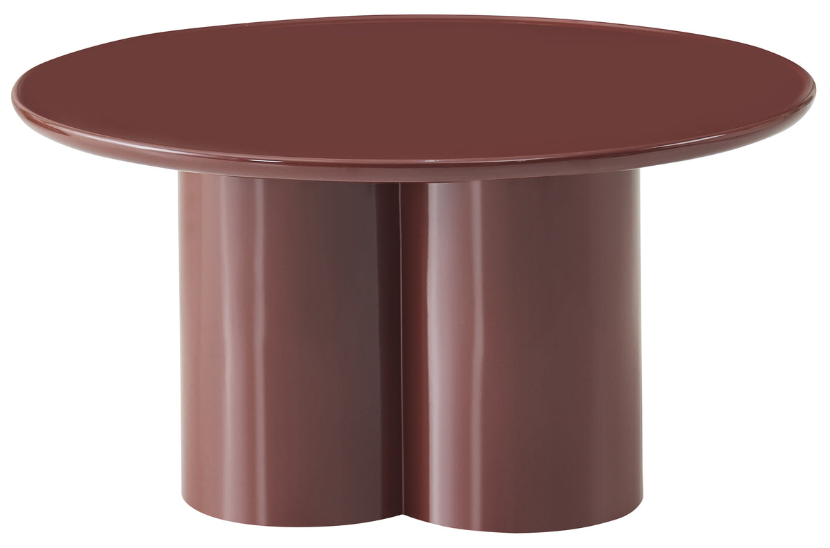 Table basse Roulness ronde 80 cm bordeaux haut brillant