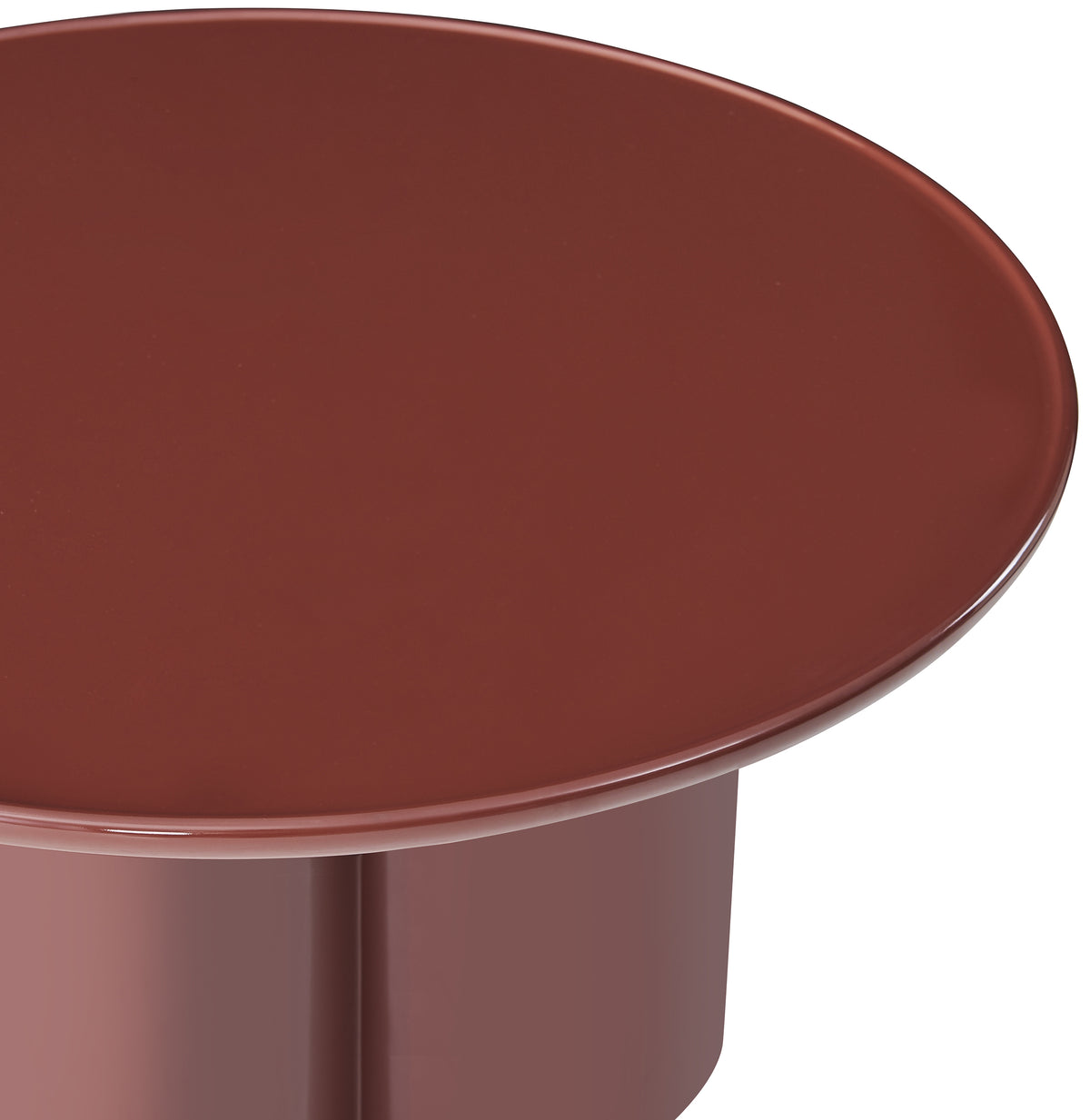 Table basse Roulness ronde 80 cm bordeaux haut brillant