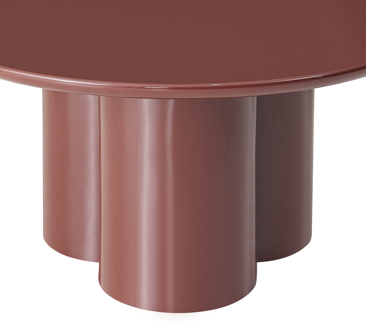 Table basse Roulness ronde 80 cm bordeaux haut brillant