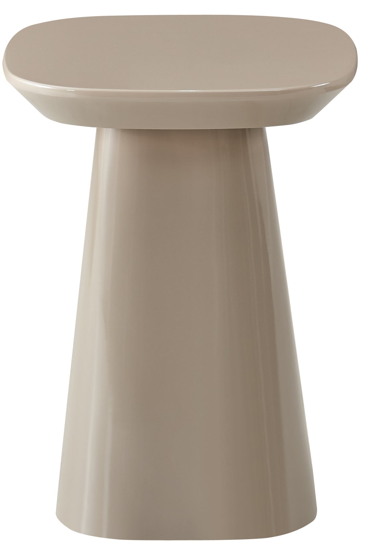 Table d'appoint Corriar 35x35 cm beige finition haute brillance