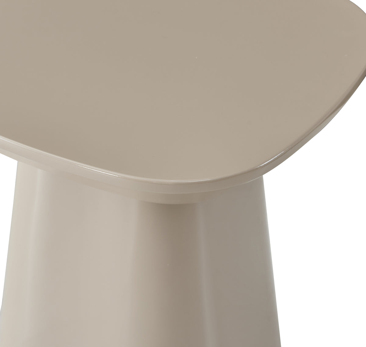 Table d'appoint Corriar 35x35 cm beige finition haute brillance