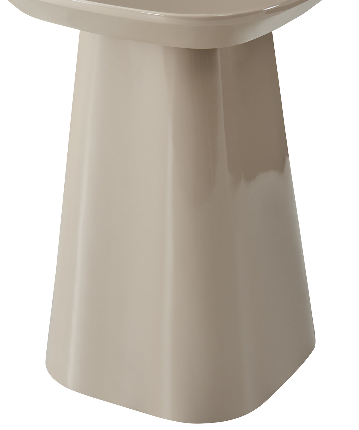 Table d'appoint Corriar 35x35 cm beige finition haute brillance