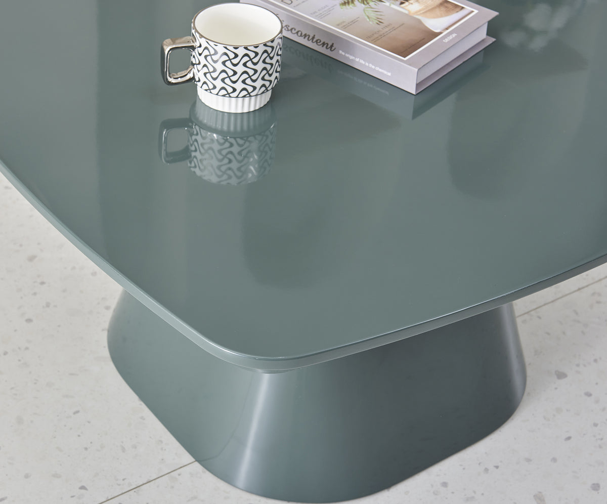 Table basse Adievent 80x80 cm vert gris brillant élevé