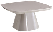 Table basse Adievent 80x80 cm gris clair haute brillance