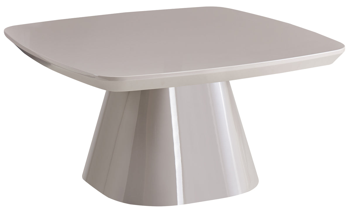 Table basse Adievent 80x80 cm gris clair haute brillance