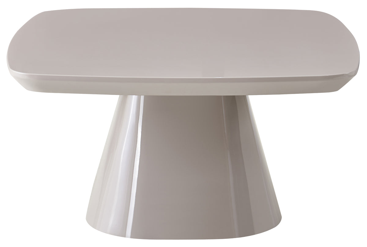 Table basse Adievent 80x80 cm gris clair haute brillance