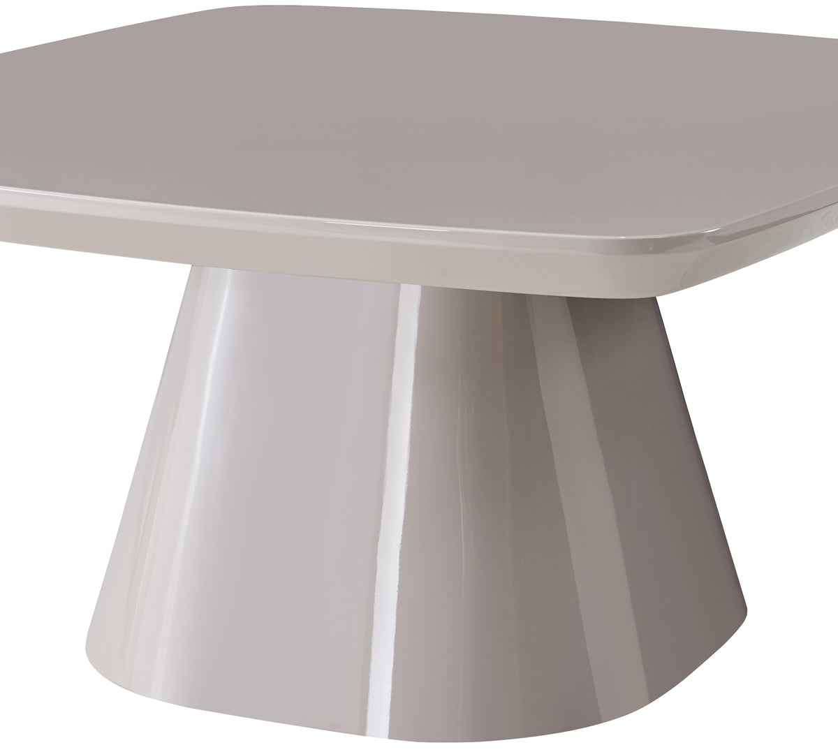 Table basse Adievent 80x80 cm gris clair haute brillance