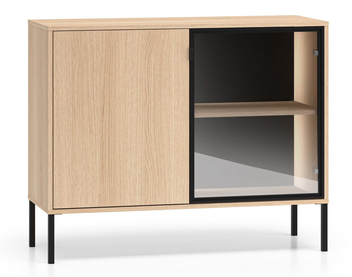 Commode 2 portes Barnee avec éclairage 107 cm chêne Lindberg