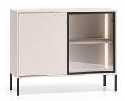 Commode 2 portes Barnee avec éclairage 107 cm cachemire
