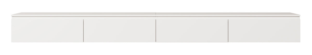 Meuble TV suspendu Bemmi 300 cm blanc