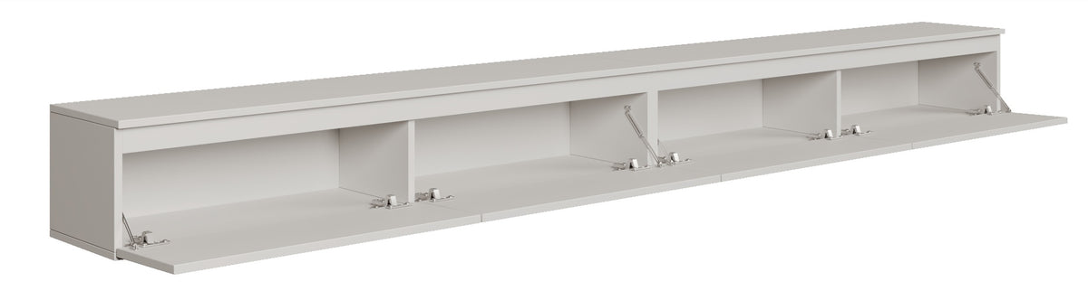 Meuble TV suspendu Bemmi 300 cm blanc