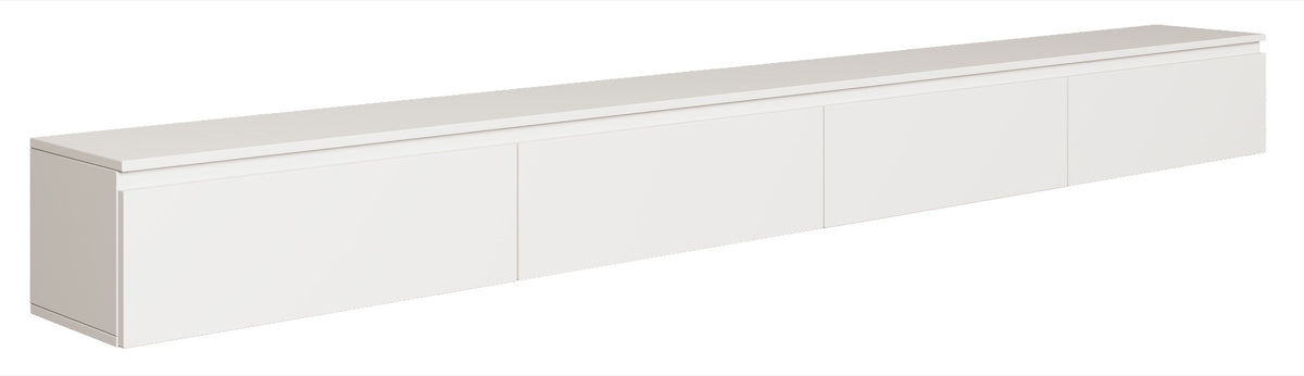 Meuble TV suspendu Bemmi 300 cm blanc