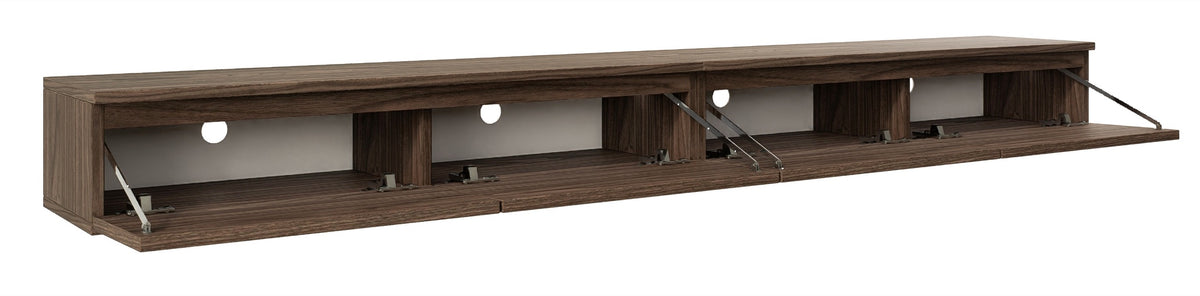 Meuble TV Bemmi Slim suspendu 200 cm noyer Wisconsin