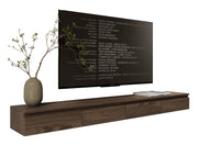 Meuble TV Bemmi Slim suspendu 200 cm noyer Wisconsin