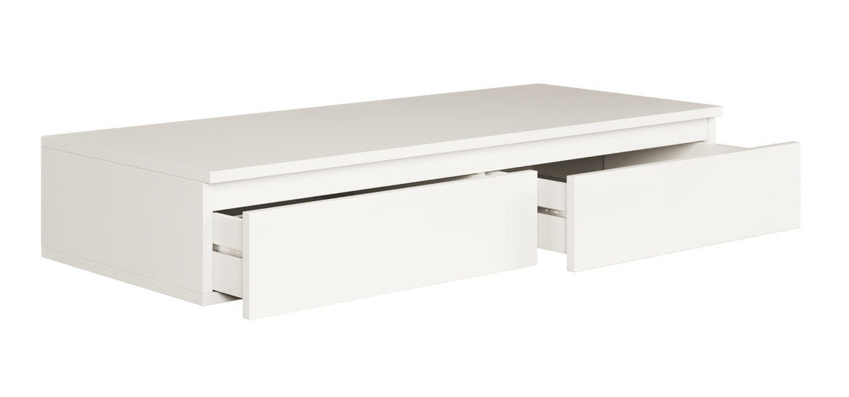 Bureau-coiffeuse Bemmi suspendu avec tiroirs 120 cm blanc