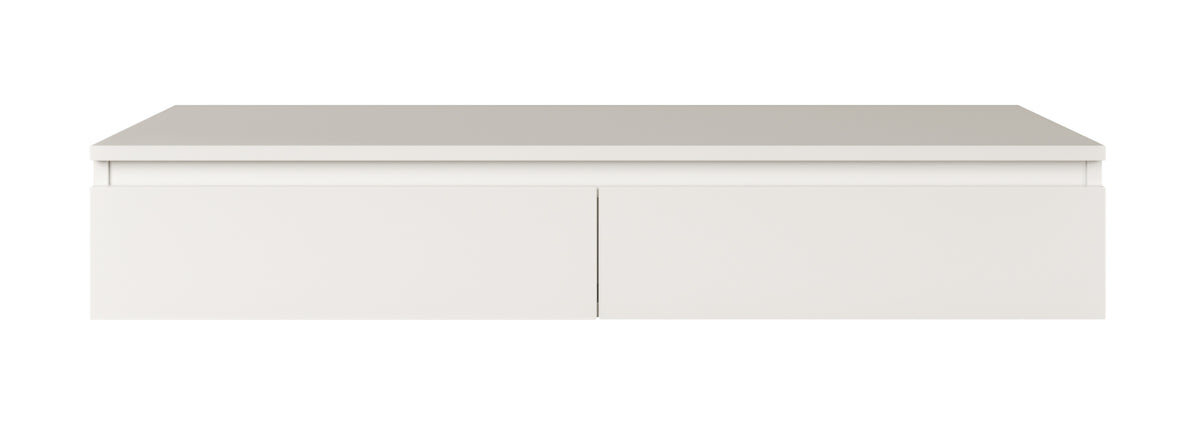 Bureau-coiffeuse Bemmi suspendu avec tiroirs 120 cm blanc