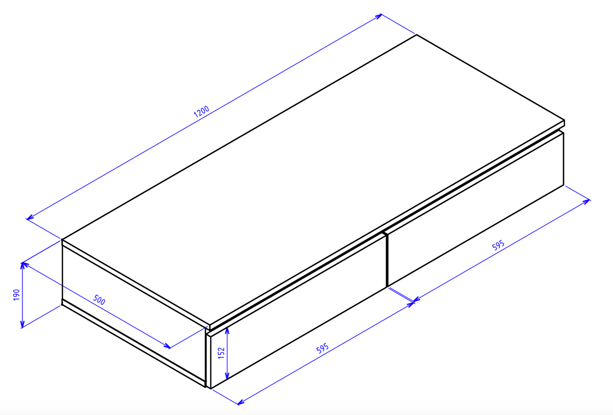 Hängender Schminktisch Bemmi mit Schubladen, 120 cm, Lindberg-Eiche