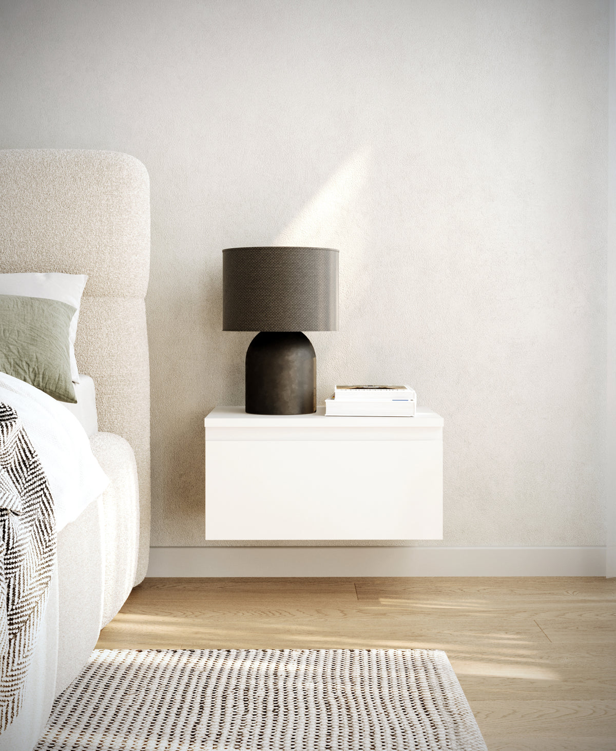 Table de chevet suspendue Bemmi 49 cm blanc
