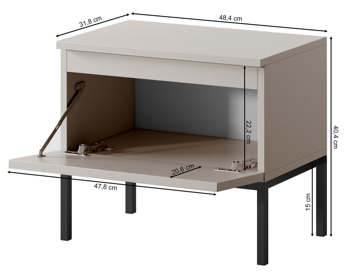 Table de chevet Bemmi 49 cm cachemire