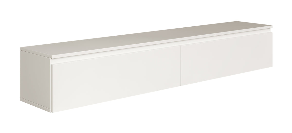 Meuble TV suspendu Bemmi 175 cm blanc