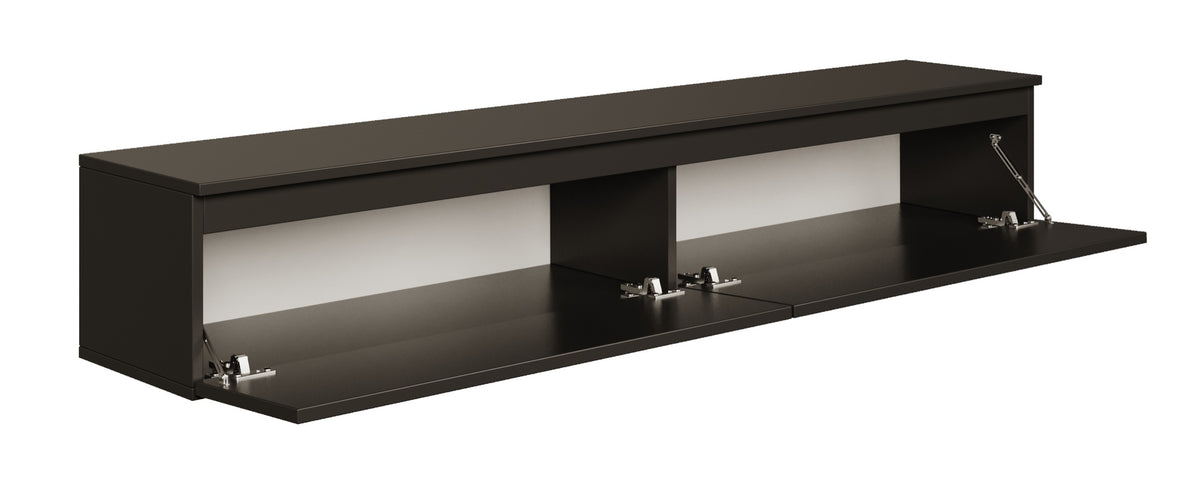 Meuble TV suspendu Bemmi 175 cm noir