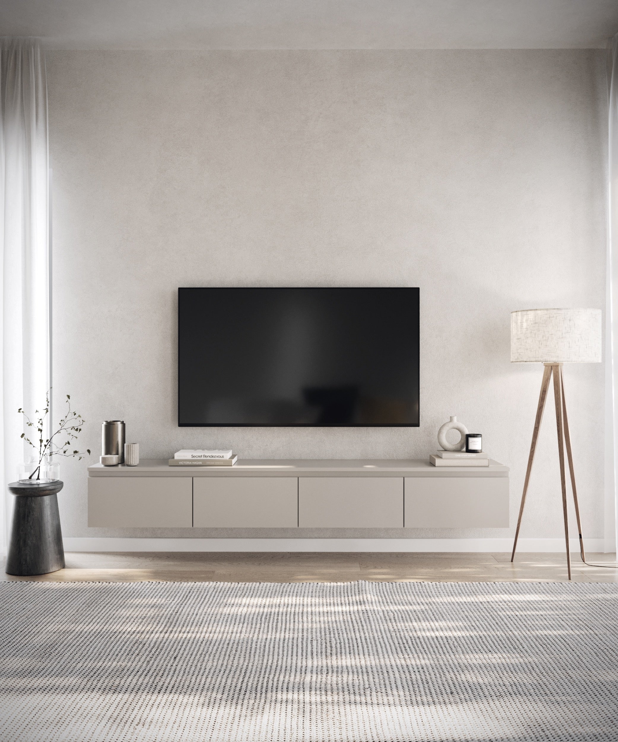 Meuble TV suspendu Bemmi 200 cm Cachemire