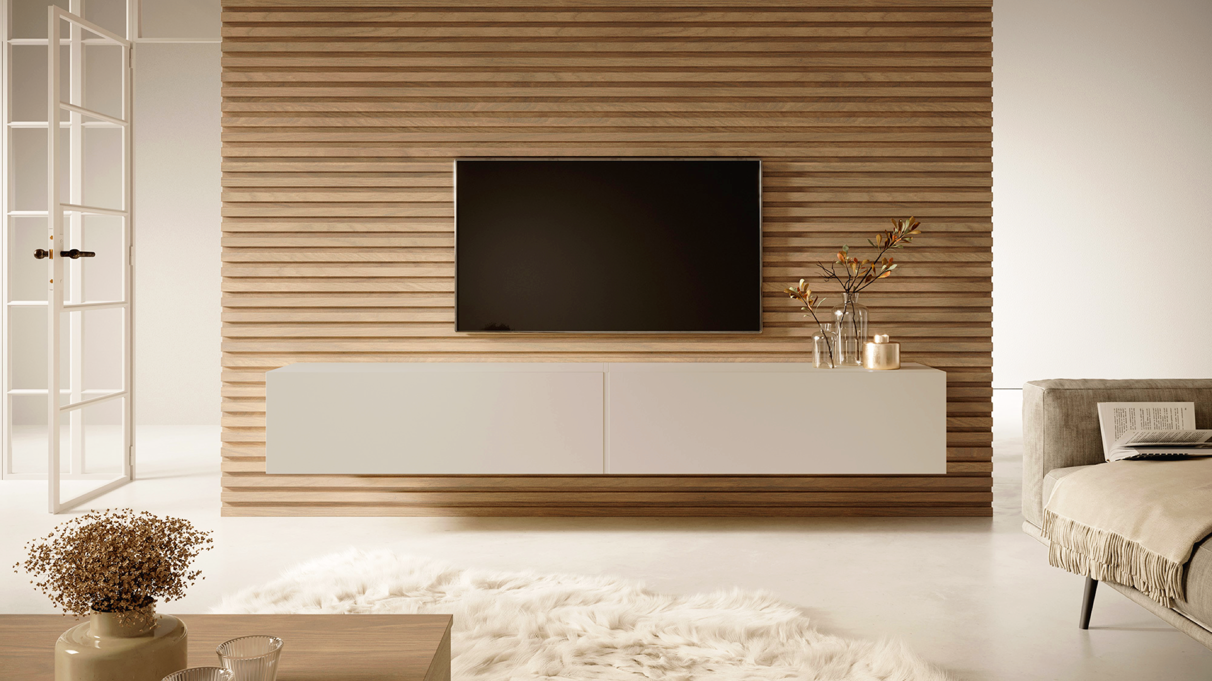 TV-Schrank Bisira 200 cm Kaschmir
