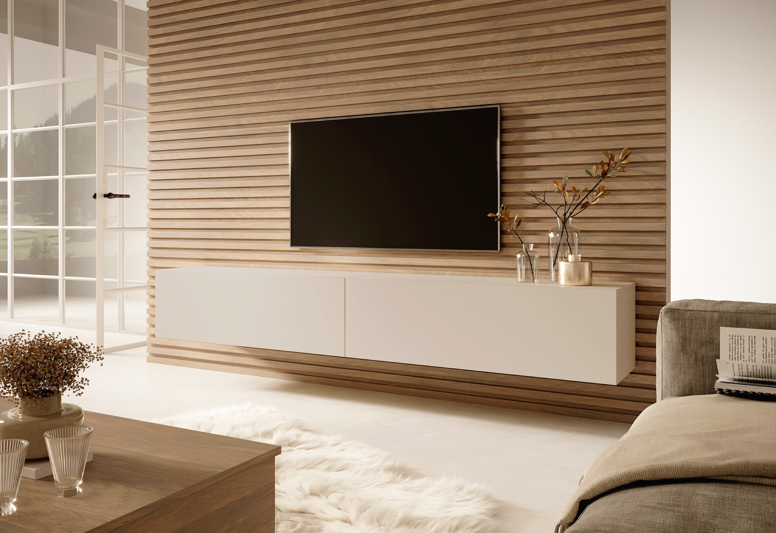 TV-Schrank Bisira 200 cm Kaschmir