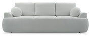Canapé convertible 3 places Barletto avec rangement, bouclé gris-beige