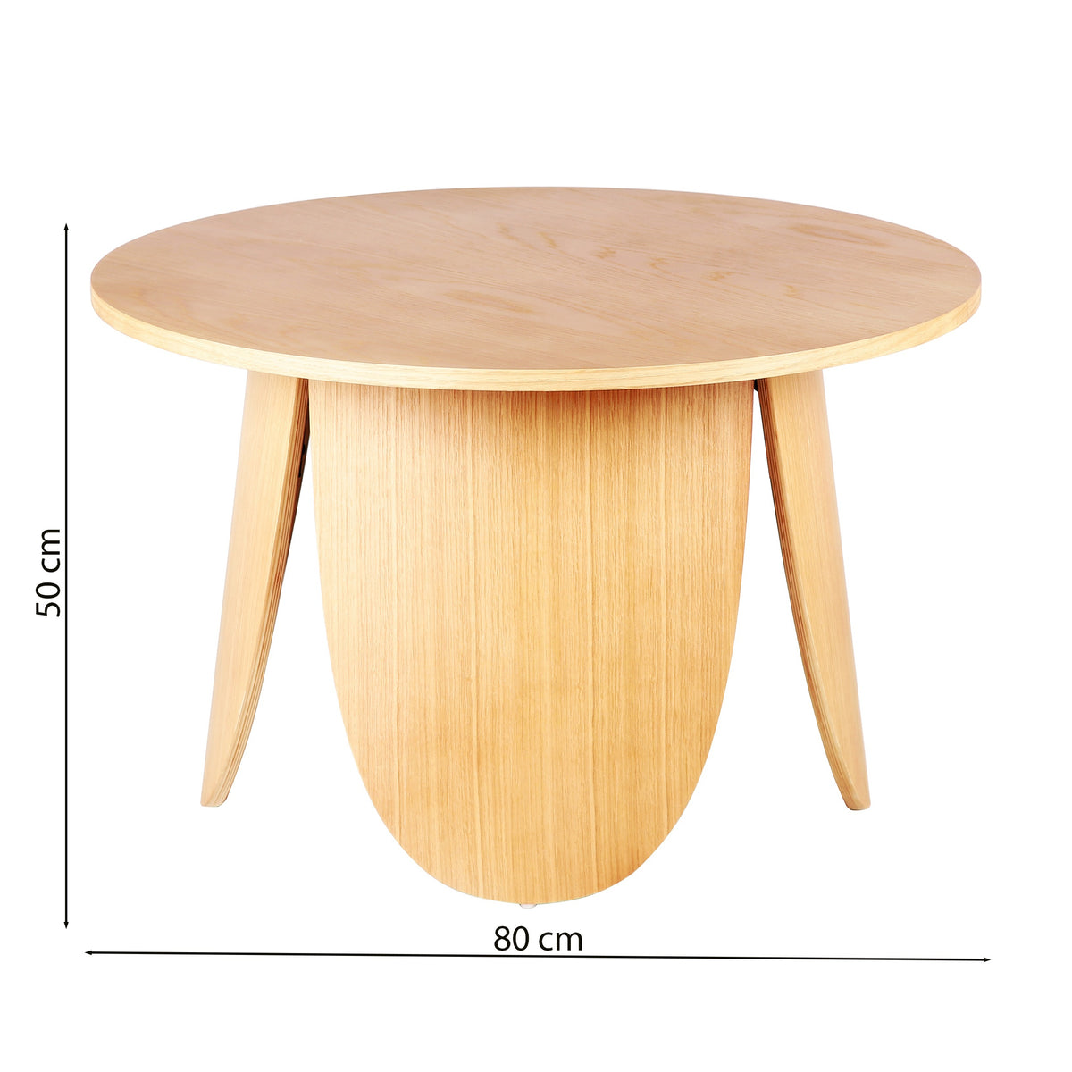 Table basse ronde Vivially diamètre 80 cm chêne naturel