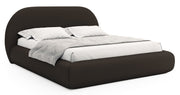Lit tapissé 140x200 cm Buvio en chenille marron