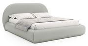 Lit tapissé 180x200 cm Buvio gris beige en chenille
