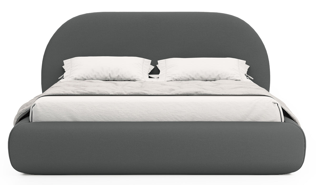 Lit tapissé 160x200 cm Buvio gris en chenille
