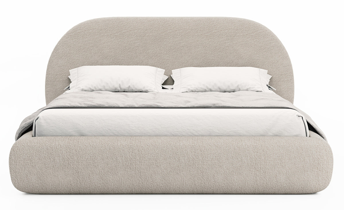 Polsterbett 160x200 cm Buvio hellbeige Bouclé