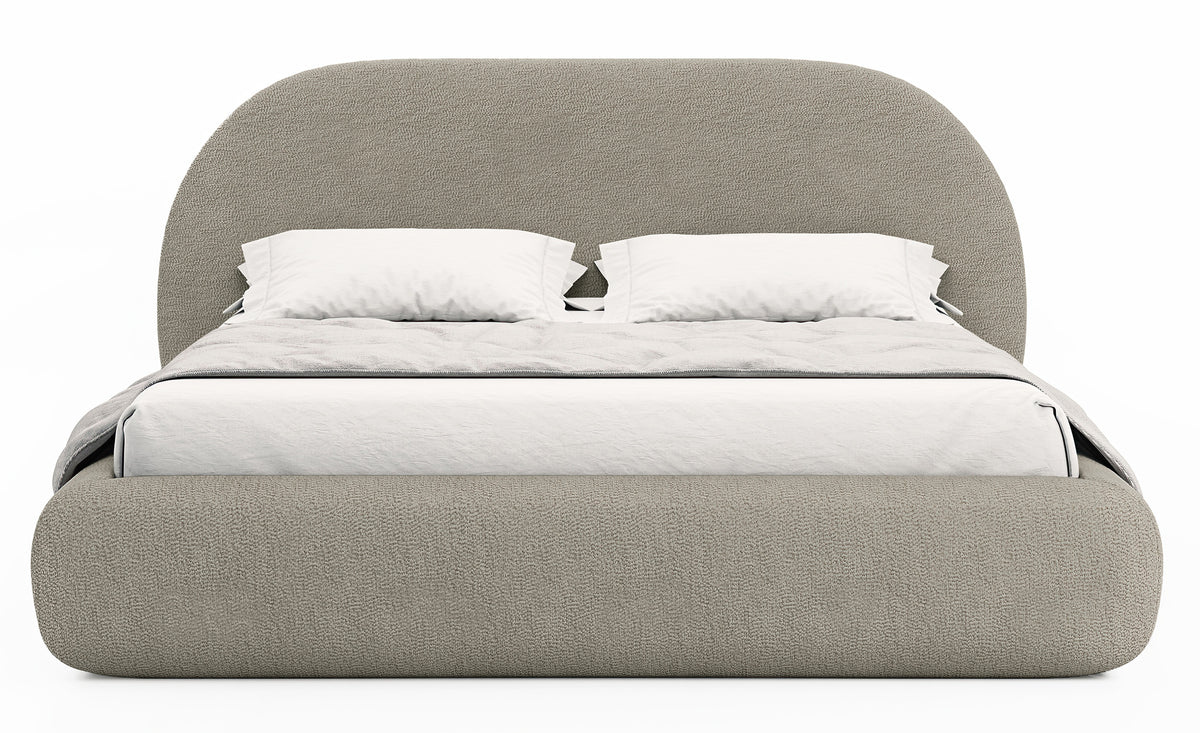 Polsterbett 180x200 cm Buvio dunkelbeige Bouclé
