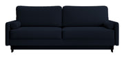 Dreisitziges ausklappbares Sofa Tomonde mit Stauraum, marineblauer, leicht zu reinigender Samtvelours