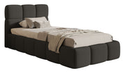 Gepolstertes Bett 90x200 cm Cloudy, grafitfarben, hydrophobes Chenille
